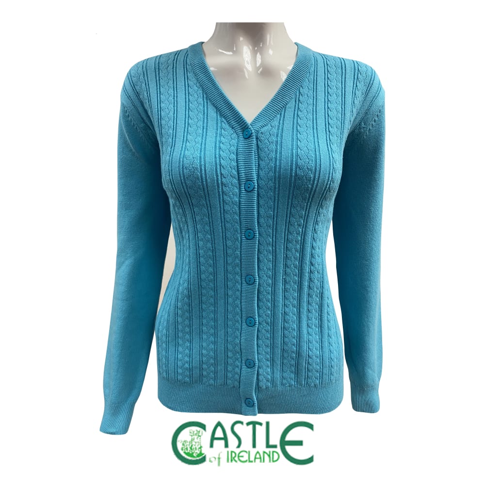 V-neck Cardigan in turquoise