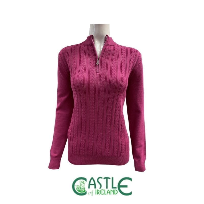 1/4 zip 'baby cable' sweater